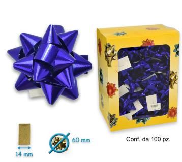 Coccarde adesive mm.14 colore blu metallizzato