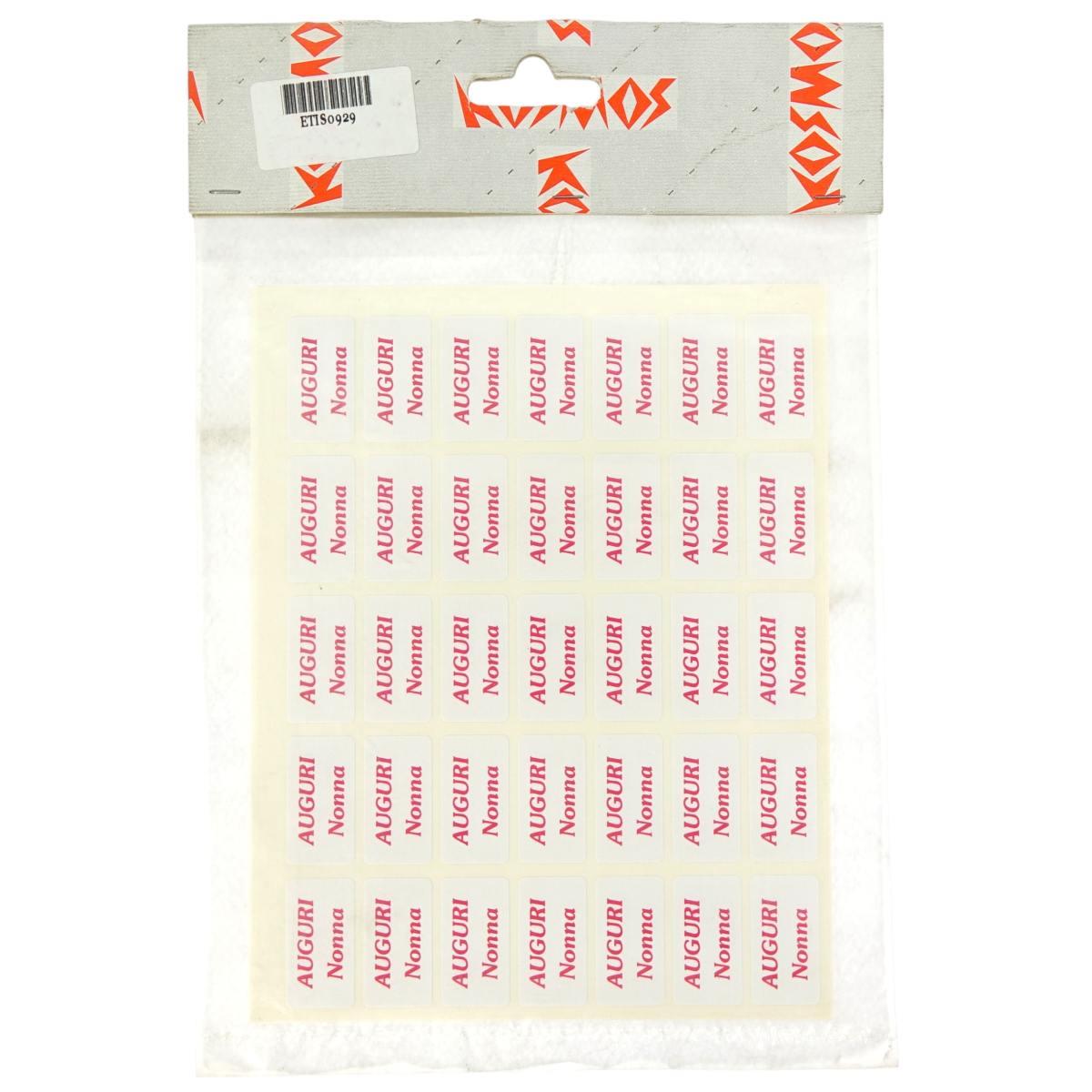 Etichette adesive ''Auguri'' in busta con stampe assortite