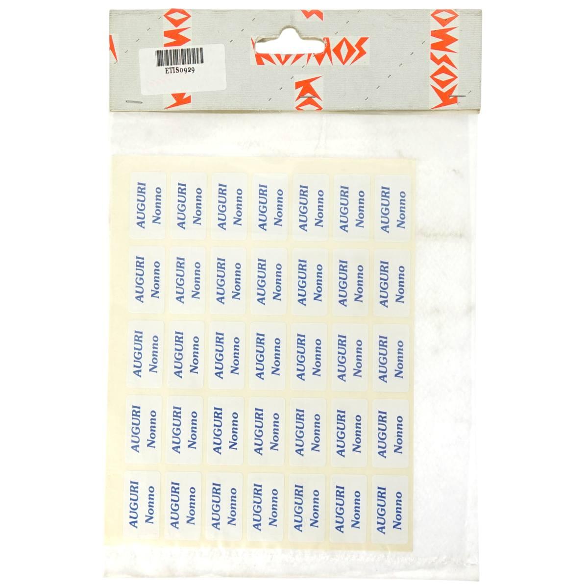 Etichette adesive ''Auguri'' in busta con stampe assortite