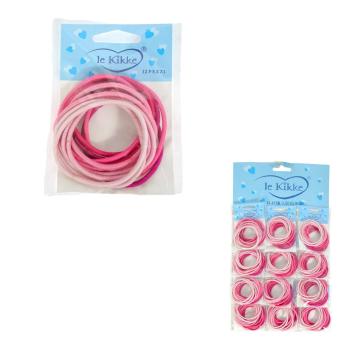 Elastici ecologici per capelli in varie tonalità di rosa Le Kikke