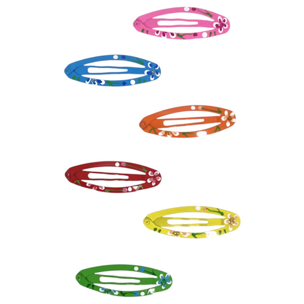 Clic clac per capelli ovale 5 cm con fiori