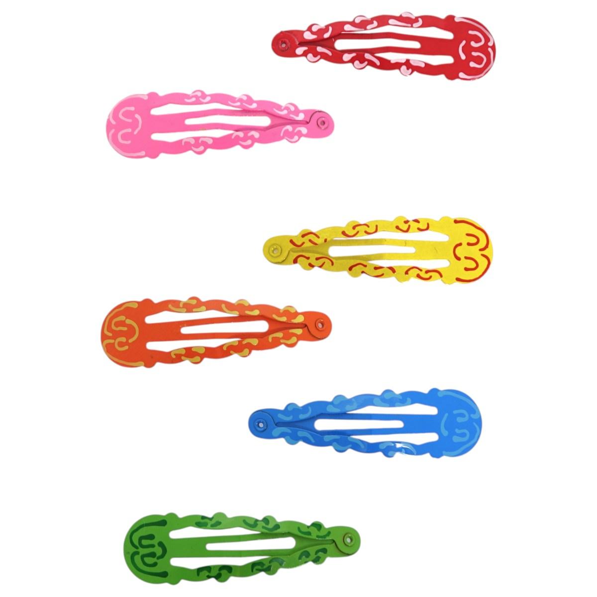 Clic clac per capelli in metallo 5 cm con decori