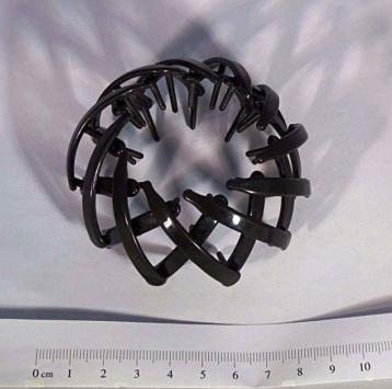 Fermacoda raggio nero/tartaruga 100% plastica
