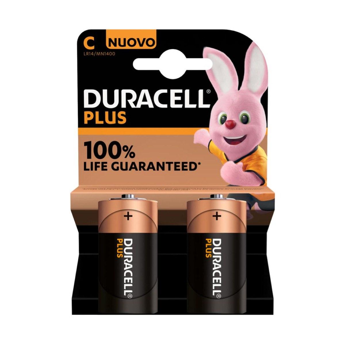 Duracell batteria mezza torcia c plus 100% (lr14)