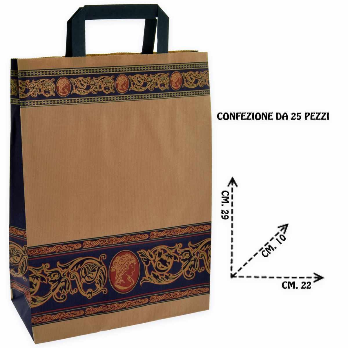 Shoppers carta fantasia cammeo blu h29 X l22 X p10 CM