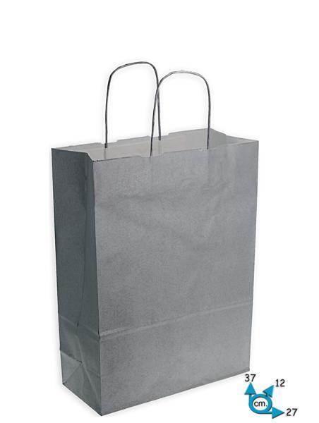 Shoppers carta colore argento h 37 x l 27 x p 12 cm.
