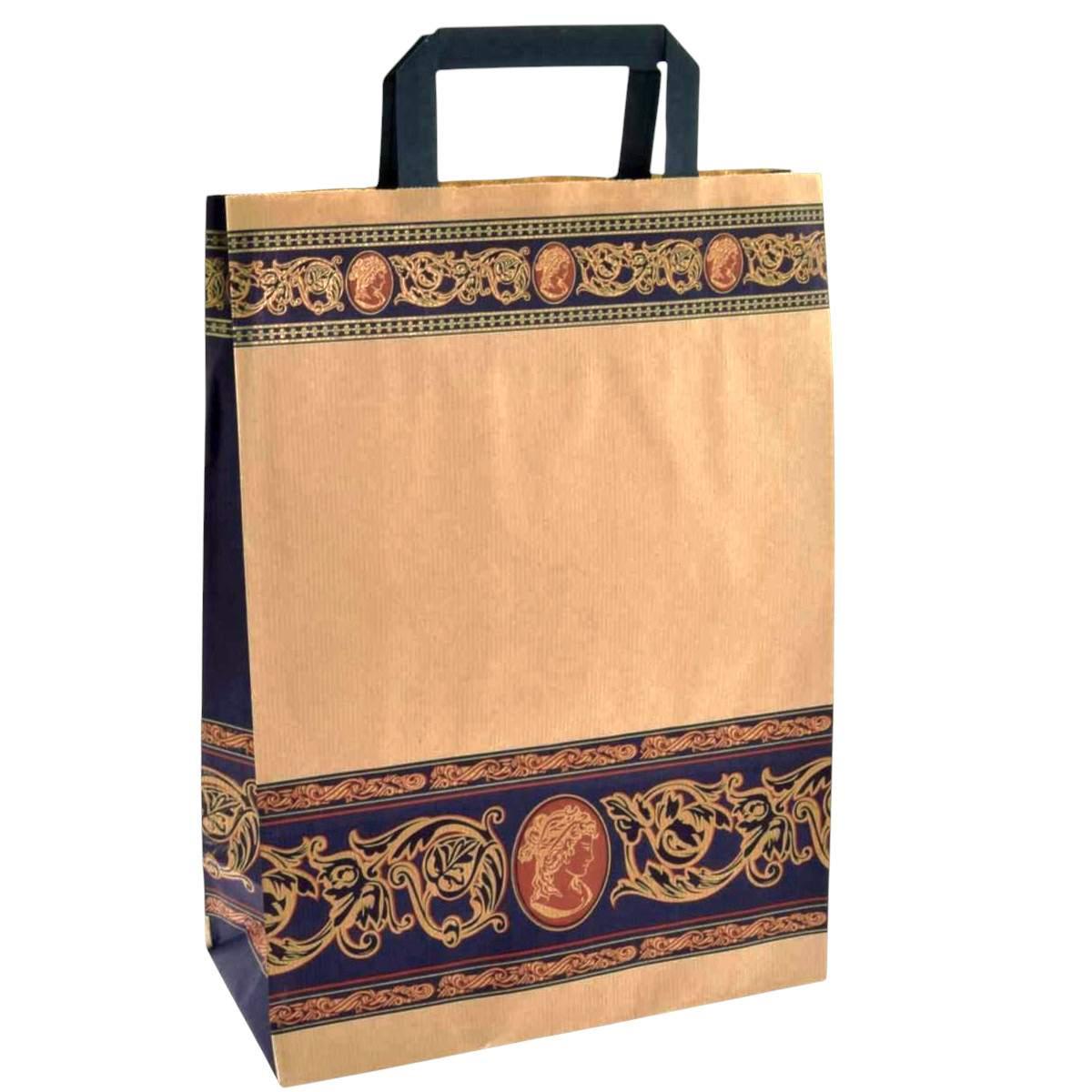 Shopper in carta h.45 x l.32 x p.17 cm fantasia cammeo blu