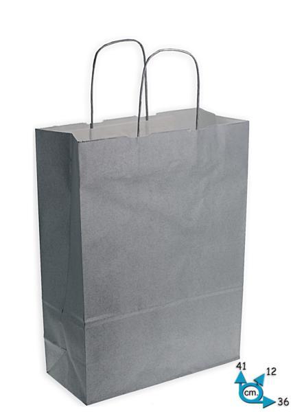 Shoppers carta colore argento h 41 x l 36 x p 12 cm