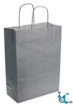 Shoppers carta colore argento h 49 x l 45 x p 15 cm.