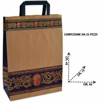 Shoppers carta fantasia cammeo blu h49 x l45 x p15 cm