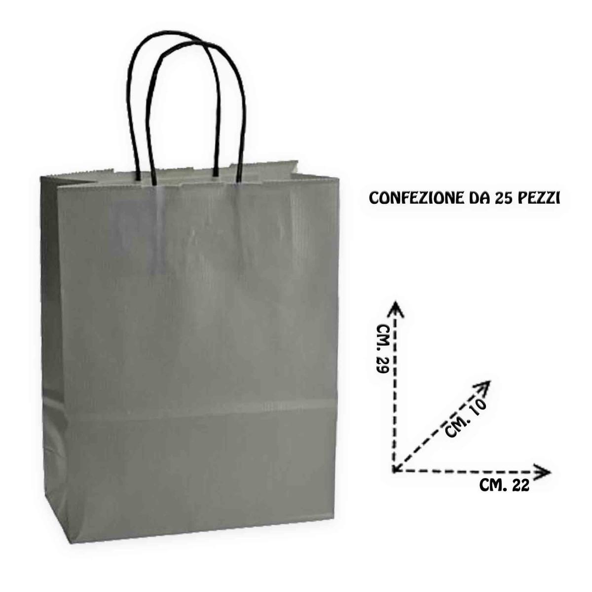 Shoppers carta h29 l22 p10 cm colore grigio