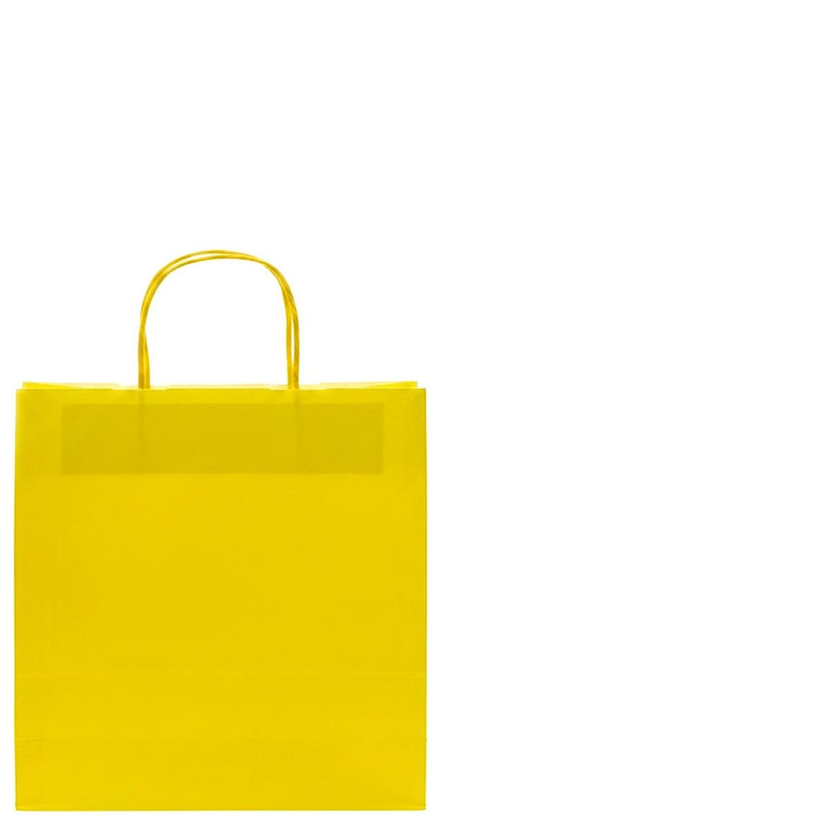 Shopper in carta h.37 x l.27 x p.12 cm colore giallo