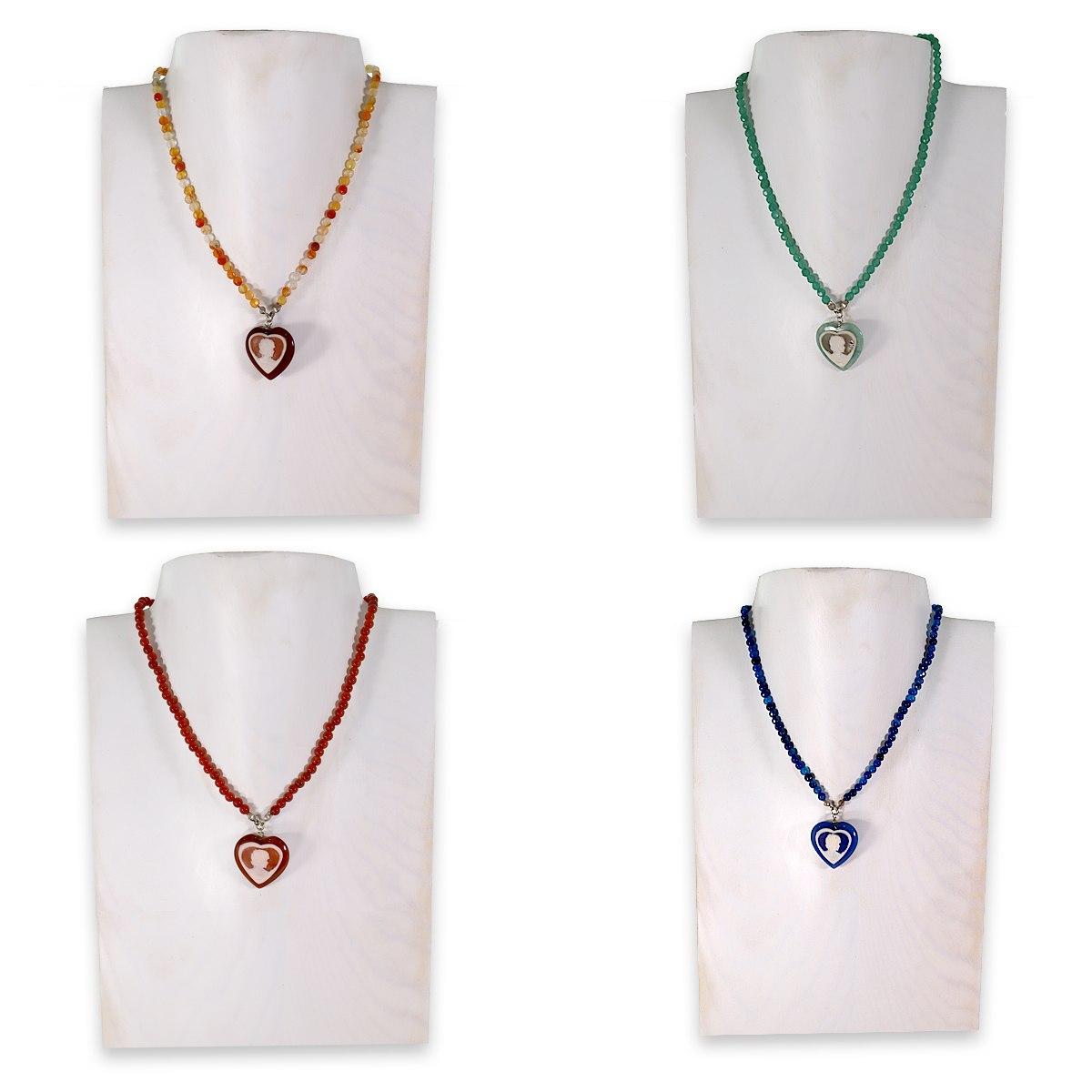 Collana p.d.sfaccett.c/pendente cameo