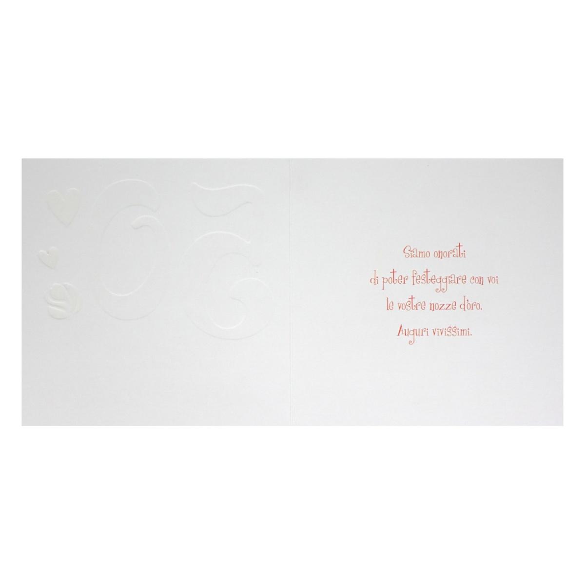 Biglietti auguri 50esimo anniversario 16x16 cm