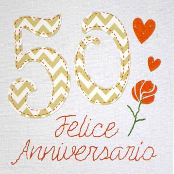 Biglietti auguri 50esimo anniversario 16x16 cm