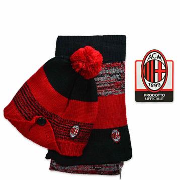 Sciarpa+cappello bimbo/a 100%pc milan