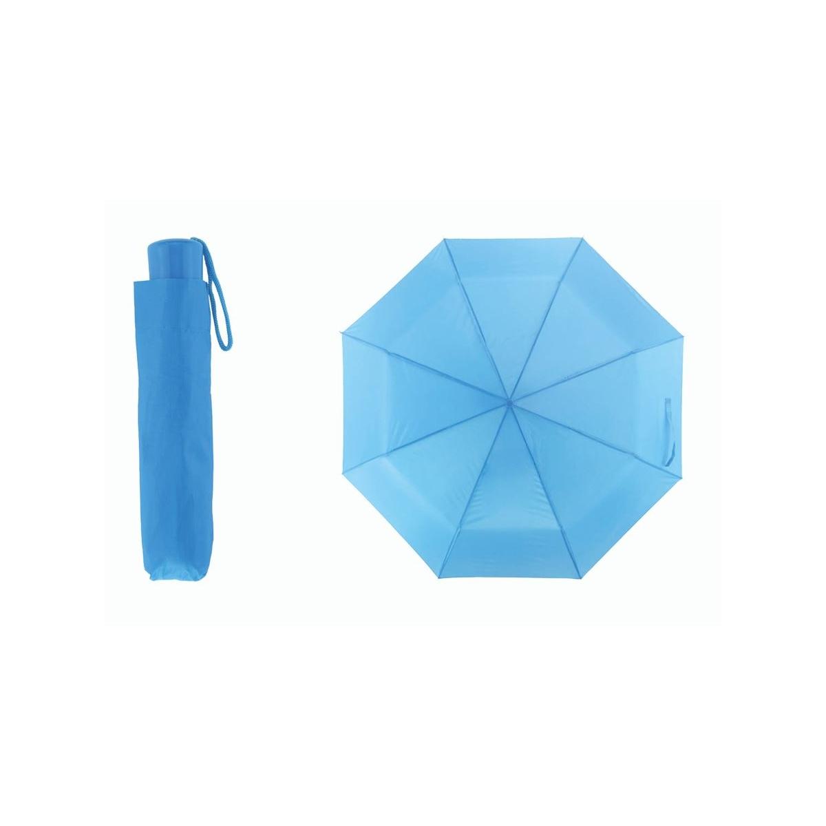 Ombrello manuale mini tinta unita con impugnatura in tinta Blue Drop