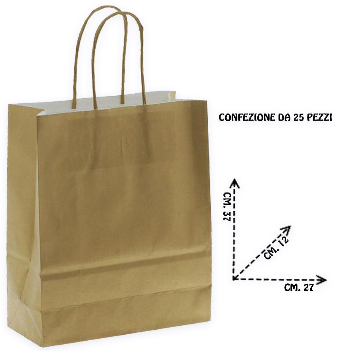 Shoppers carta h37 x l27 x p12 colore oro