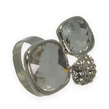 Anello metallo-pietra dura-strass