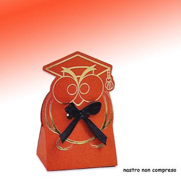 Scatolina gufo . laurea cm. 4 x 6 x 9,3