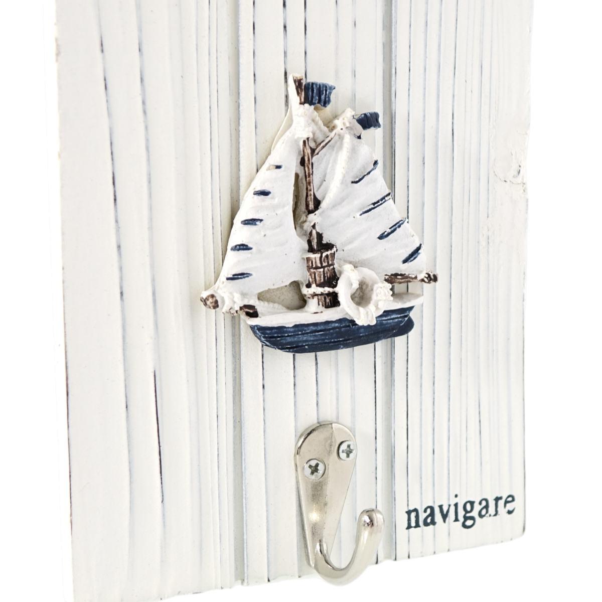 Portachiavi da parete in legno Navigare