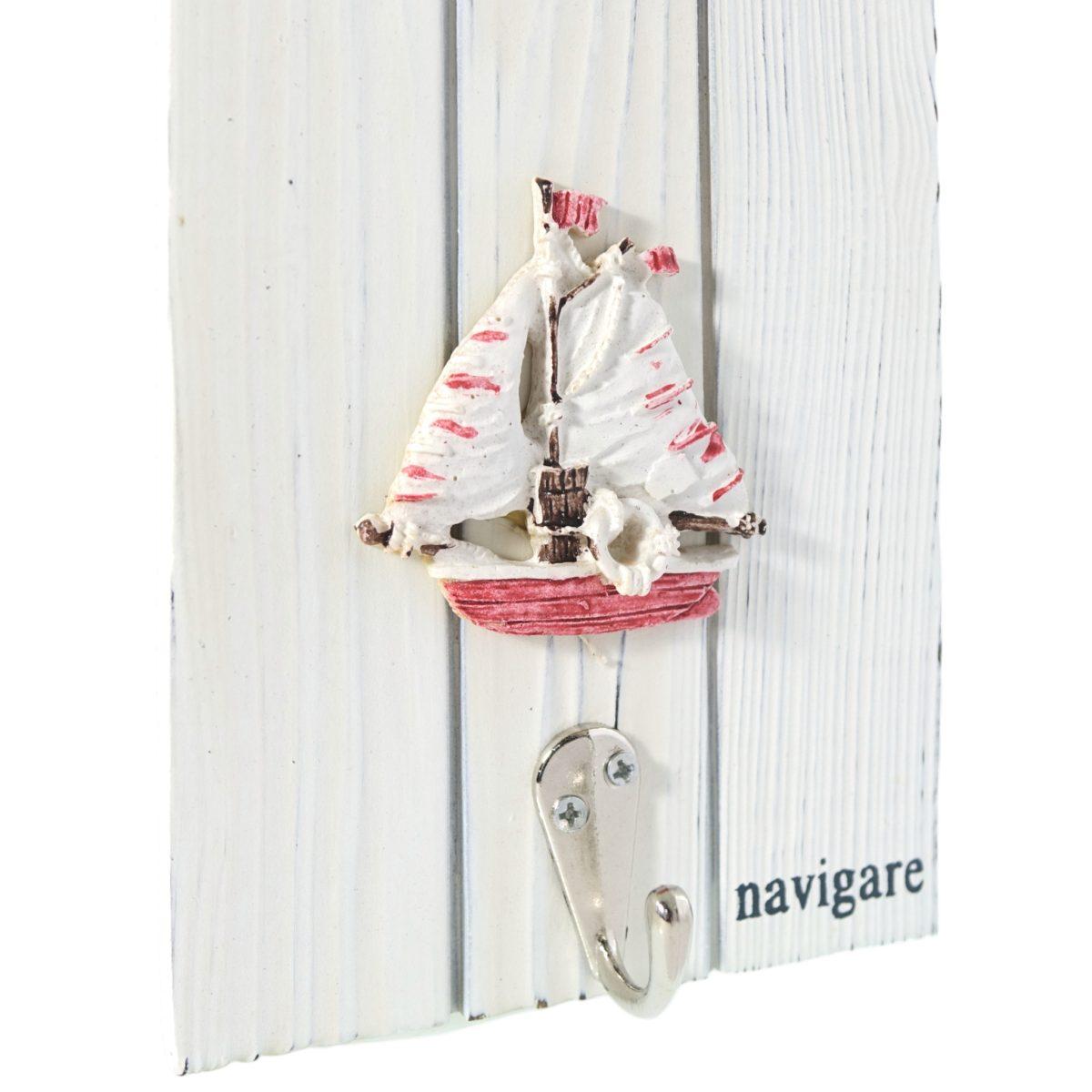 Portachiavi da parete in legno Navigare