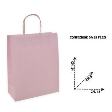 Shoppers carta h25 x l18 x p8 cm colore rosa