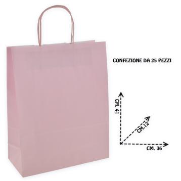 Shoppers carta  H41 X L36 X P12 cm. colore rosa