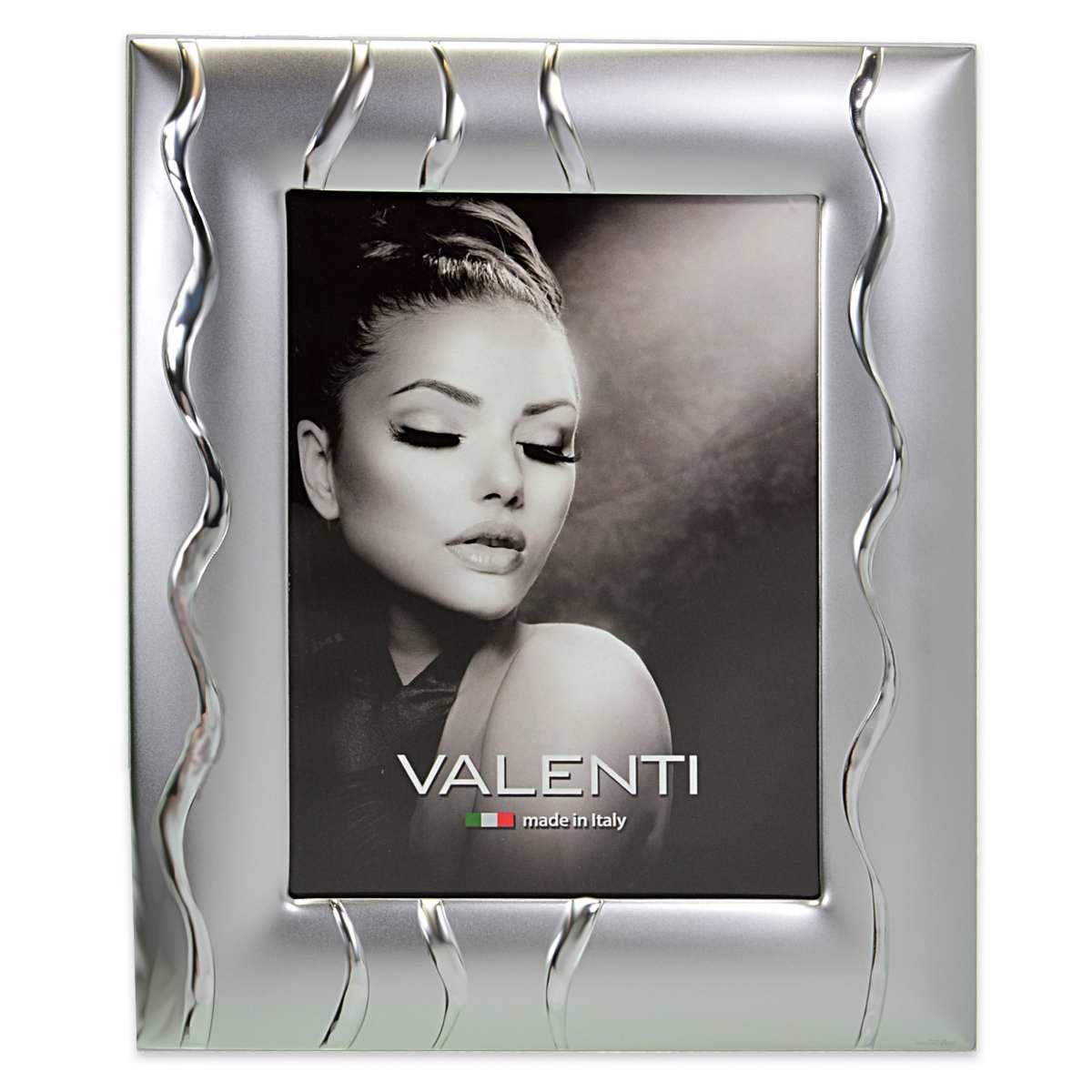 Cornice portafoto lucida e satinata ondine retro legno 9x13 cm Valenti
