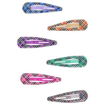 Clic clac per capelli 6 cm smaltati fantasia scozzese