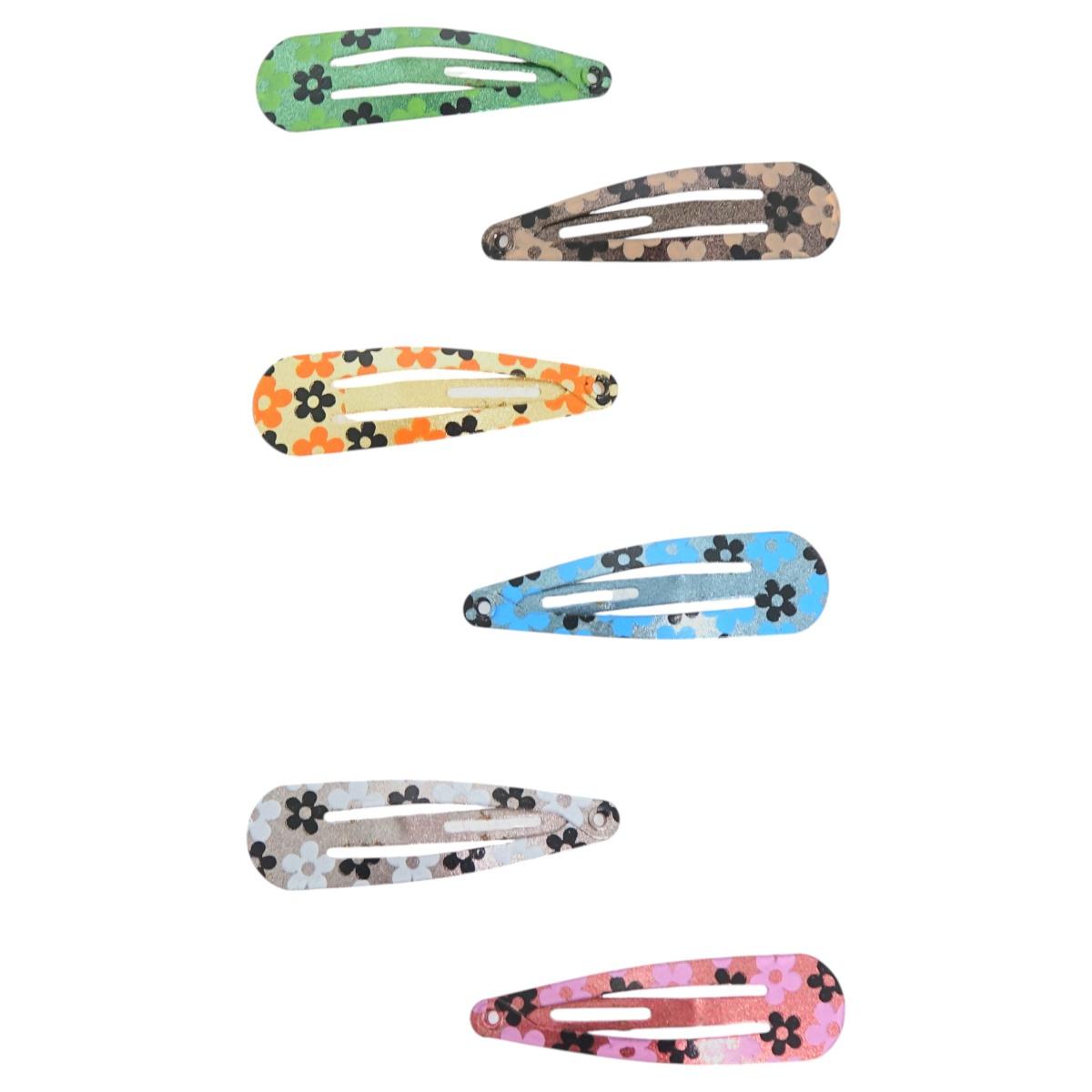Clic clac per capelli in metallo 4 cm con fiori