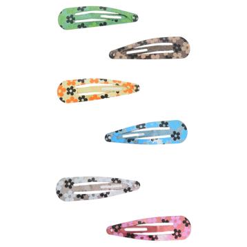 Clic clac per capelli in metallo 4 cm con fiori