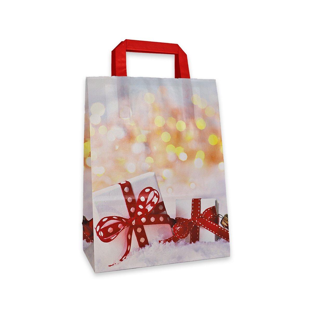 Shoppers in carta fantasia gift manico piatto h 41 x l 32 x p 13 cm.