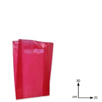 Sacchetti m.f.f.to 21 x 4 x 30 col.rosso riutilizzabili hdpe