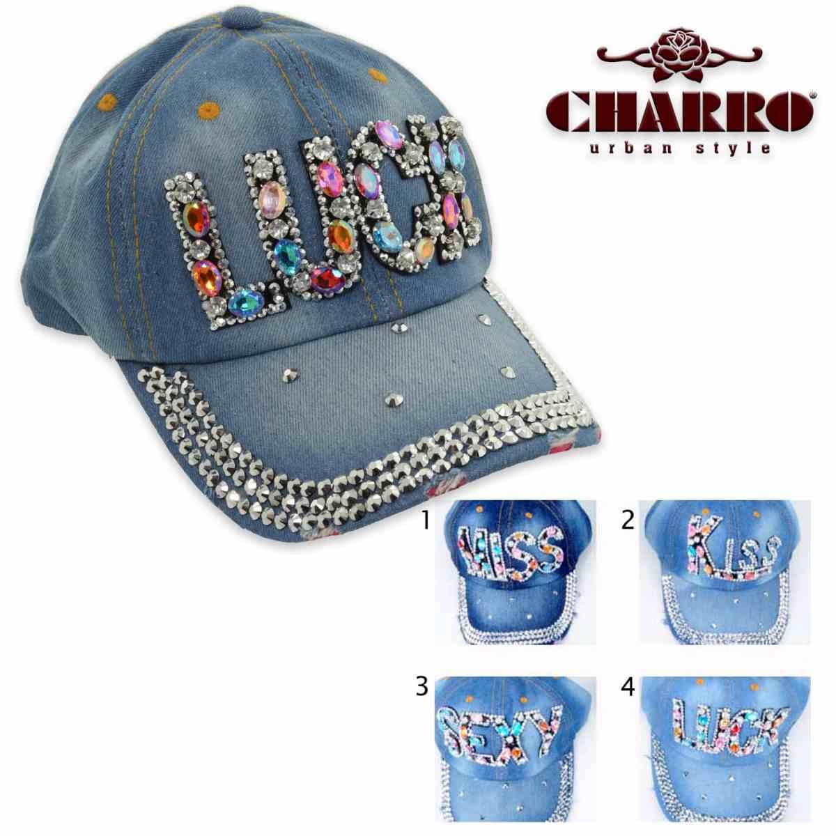 Charro Cappello baseball donna jeans strass 65%ct 35%pl charro 18673CHARRO  8033098156658