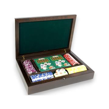 SCATOLA DA GIOCO LEGNO EXTRA LUSSO 100 FICHES<br />