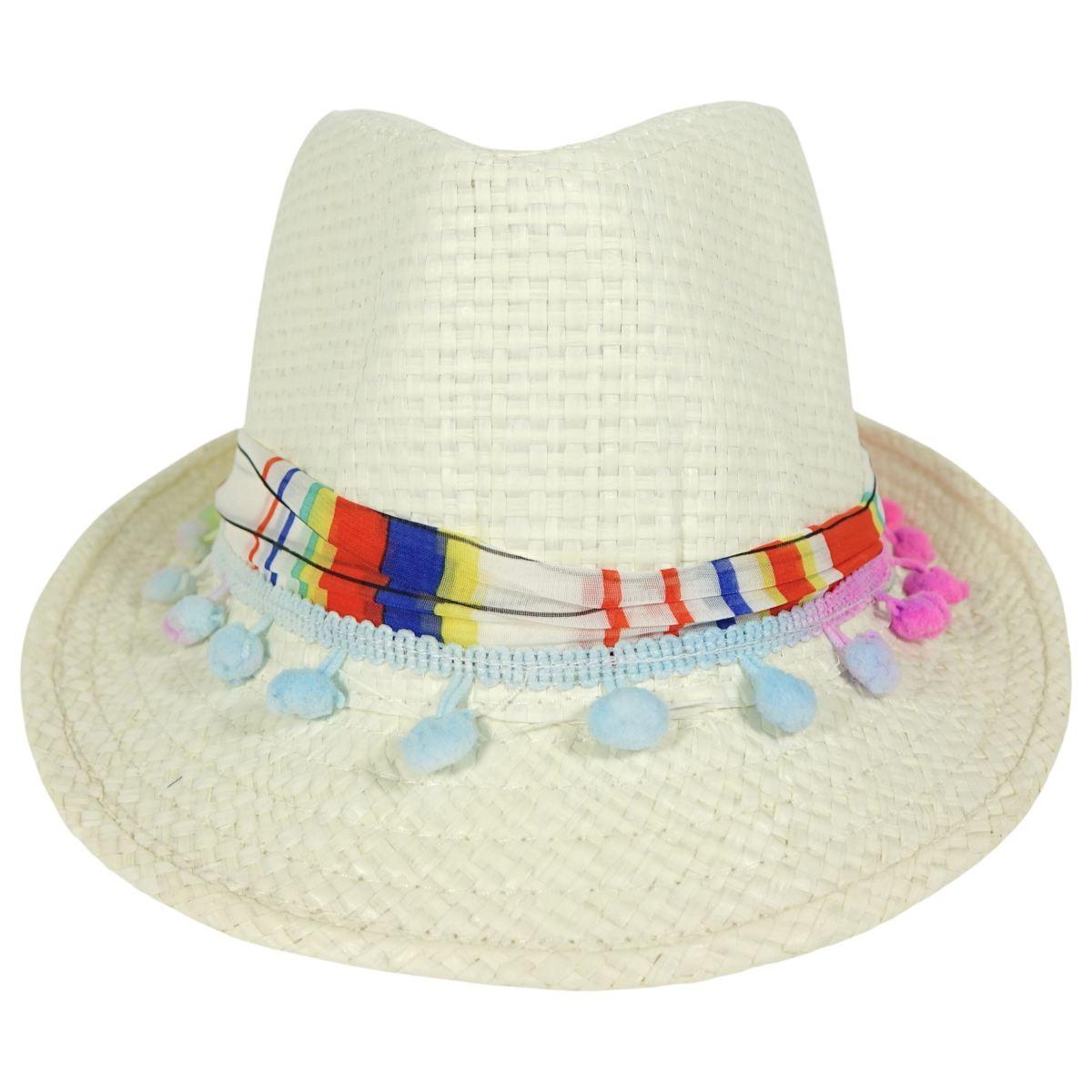 Cappello di paglia bimba fantasia righe Le Kikke