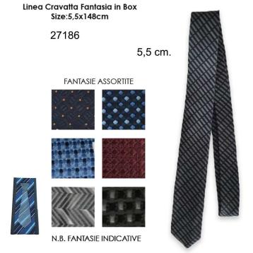 Cravatta 5,5x148 fantasia in box 100% poliestere enzo castellano