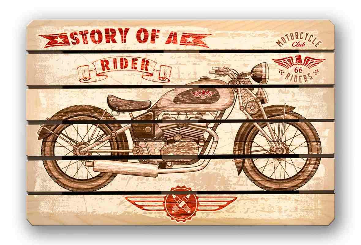 Art pallet 30x40 vintage - moto vintage brown