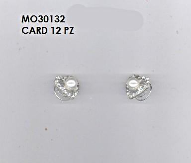 Piercing cuore strass con perla  metallo senza nichel