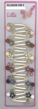 Clic clac cm 5 oro/argento c/fiori metallo senza nichel