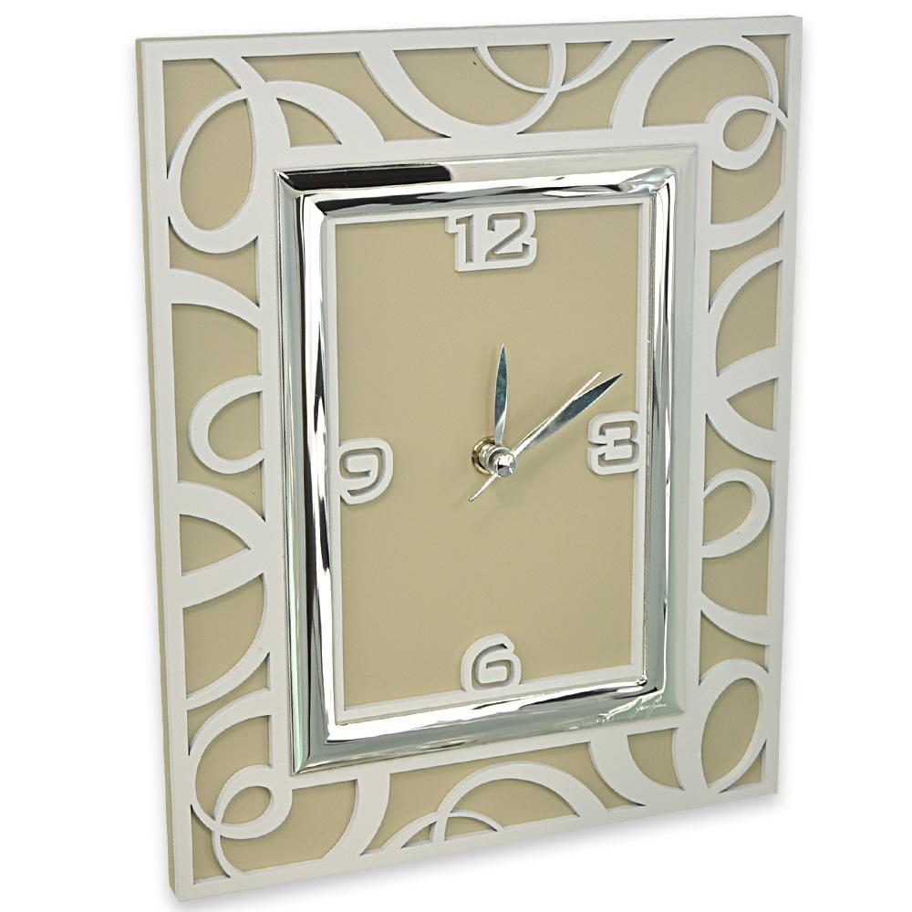 Orologio 10x15 traforato cerchi bianco e torttora