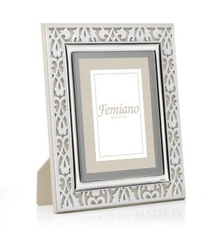 Cornice 20x25 traforata cerchi bianco e tortora