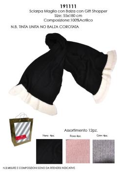Sciarpa maglia bicolore con balza 100%pc romeo gigli con busta regalo