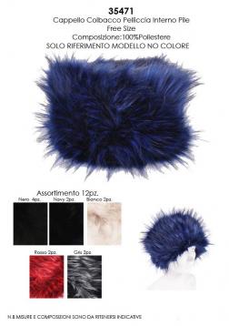 Cappello colbacco pelliccia interno pile 100%pl sweet years