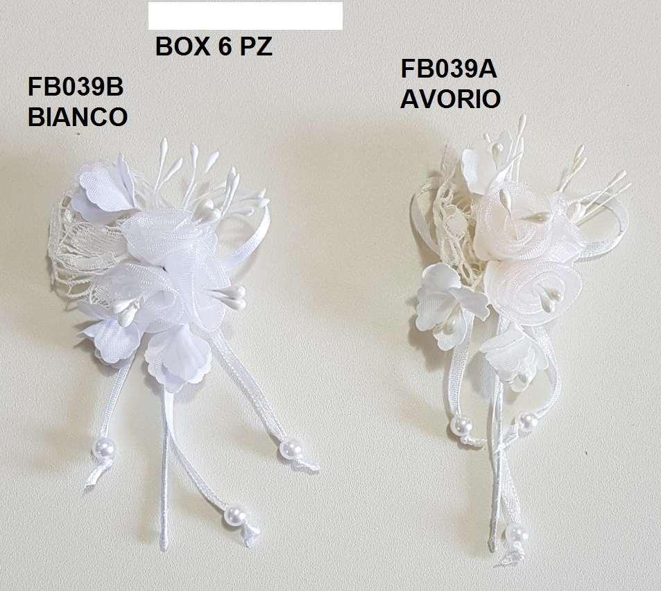 Filo pieghevole avorio c/fiori+pendente poliestere