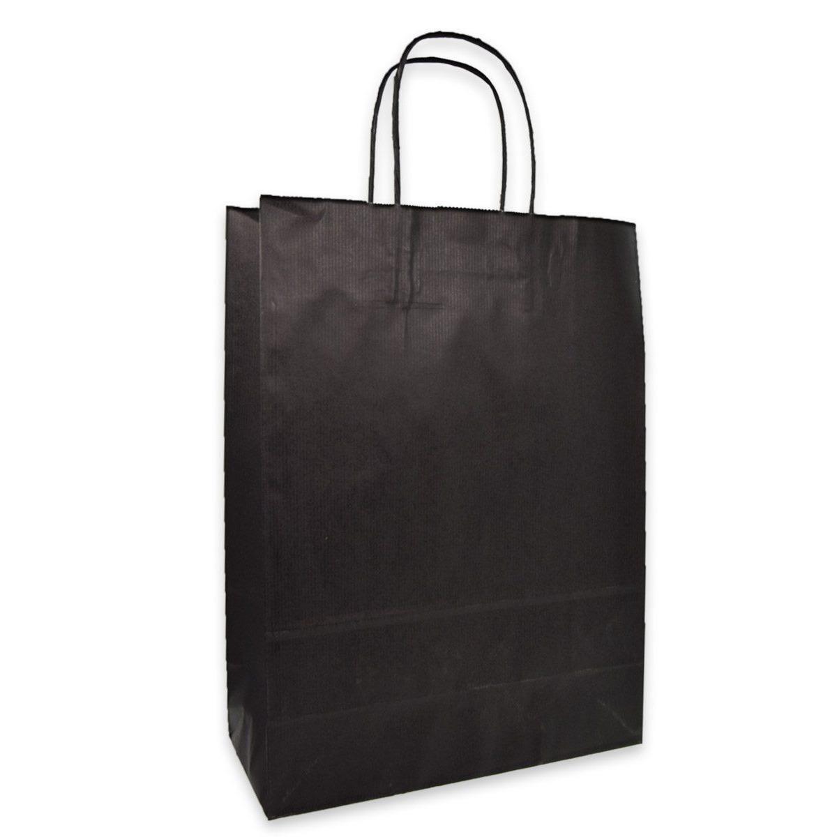 Shopper in carta h.24 x l.18 x p.8 cm colore nero