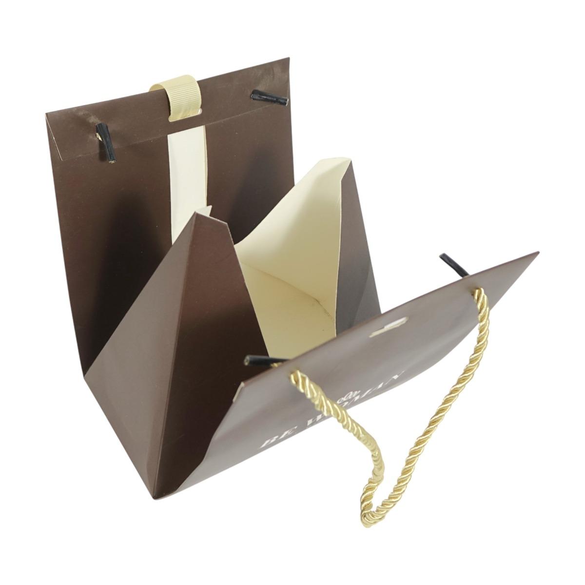 Busta regalo manici in cordino H 14 x L 15 x P 8 cm