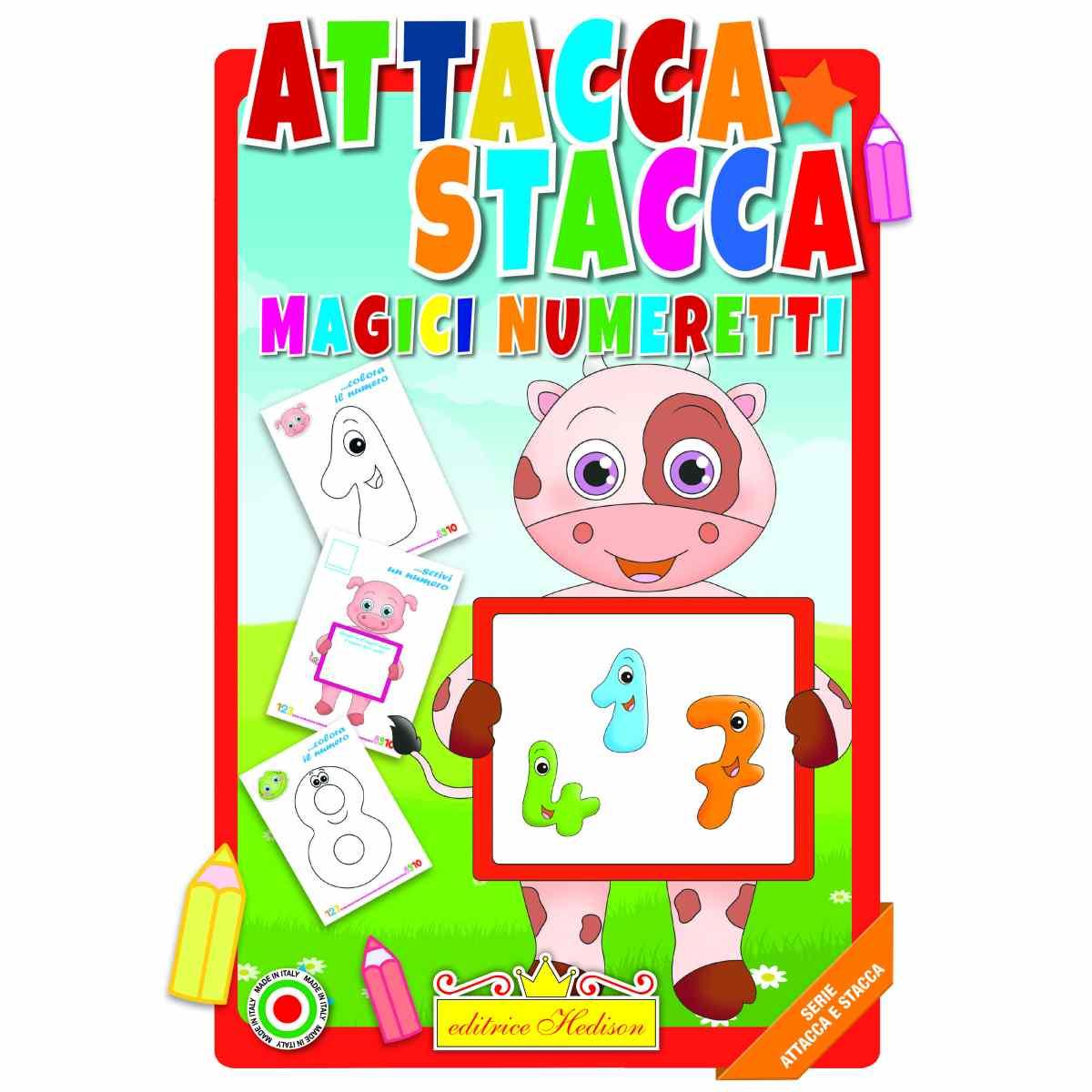 Libro da colorare attacca stacca magici numeretti serie attacca e stacca