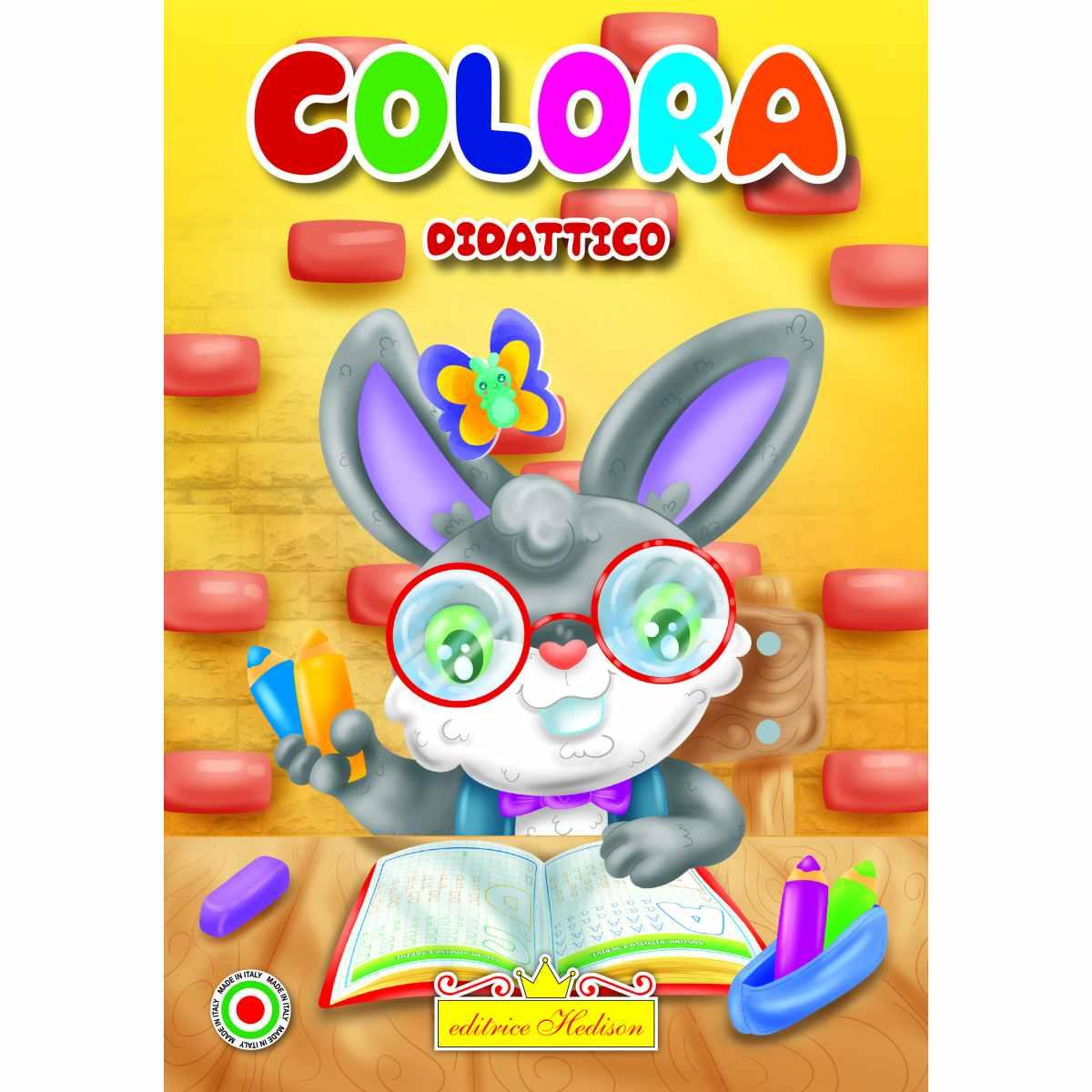 Minicolor 15x21 cm libro da colorare didattica coniglio